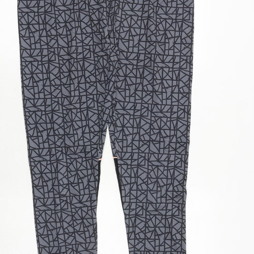 mamas & papas Womens Grey Geometric Polyester Jogger Leggings Size 35 in
