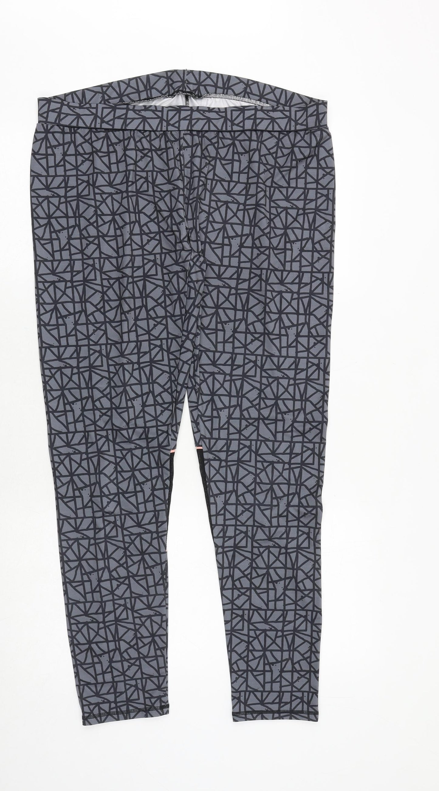 mamas & papas Womens Grey Geometric Polyester Jogger Leggings Size 35 in
