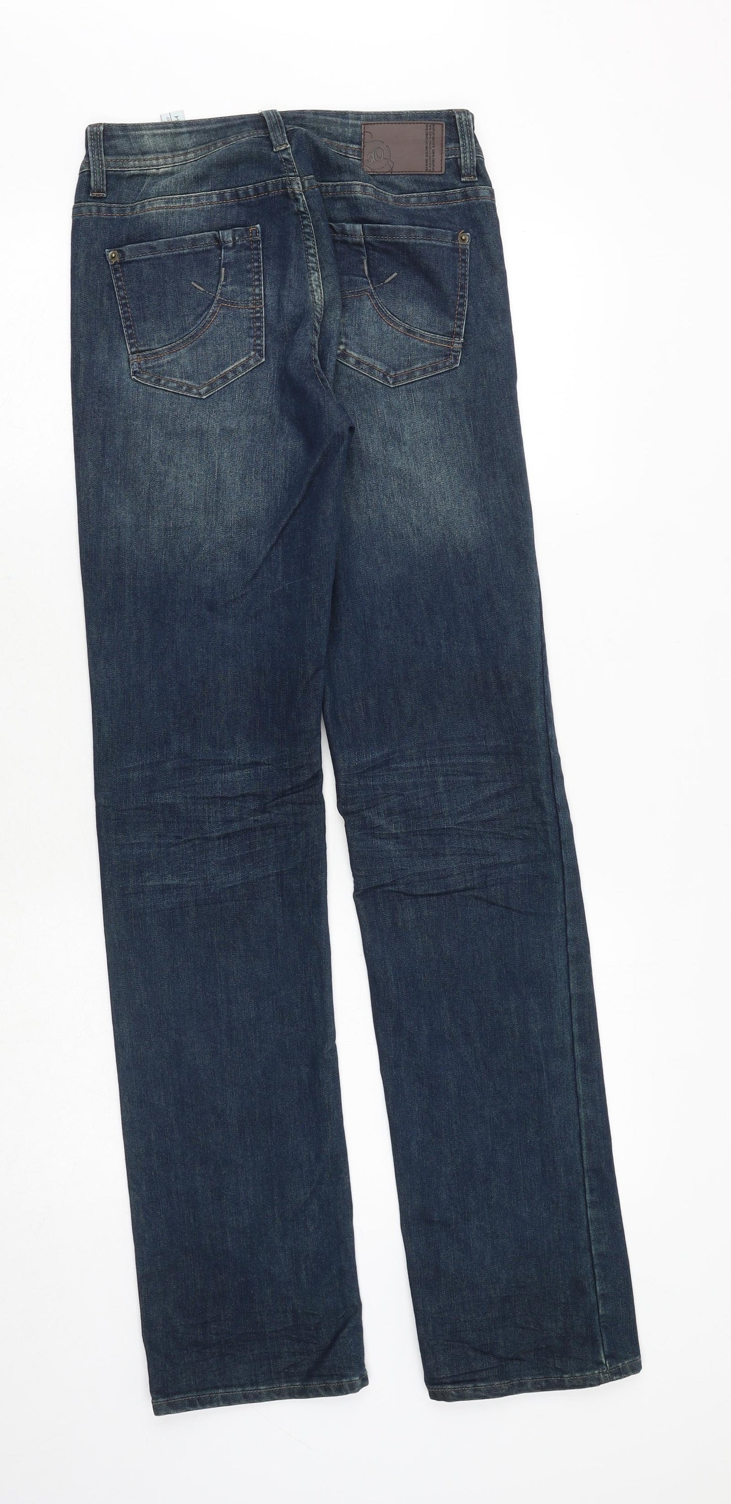 s.Oliver Womens Blue Cotton Straight Jeans Size 34 in Regular Zip