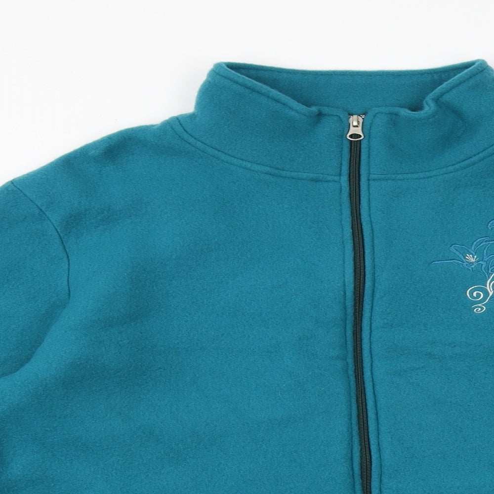 Anna De Lancay Womens Blue Polyester Full Zip Sweatshirt Size L Zip