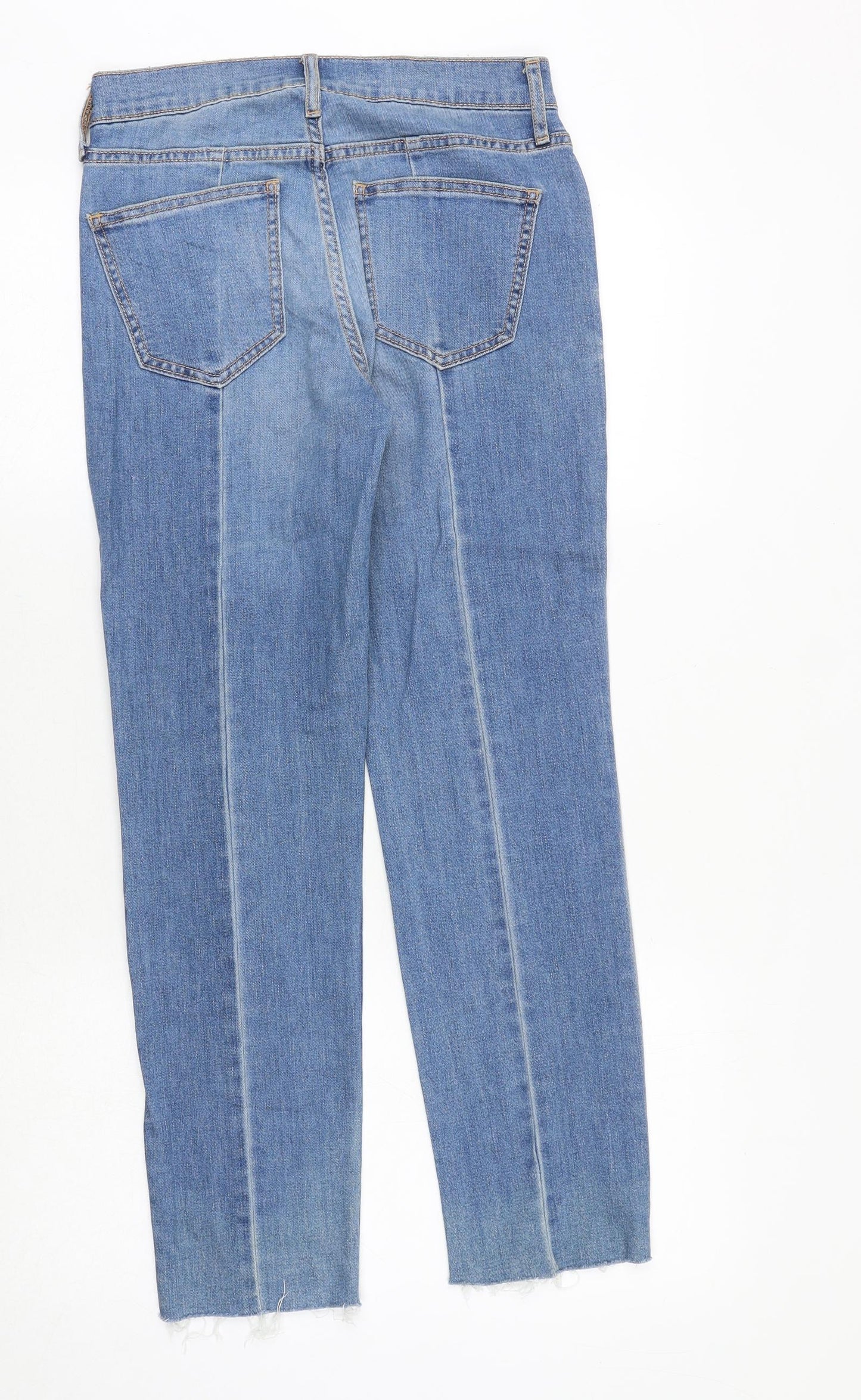 Old Navy Womens Blue Cotton Straight Jeans Size 28 in Regular Zip