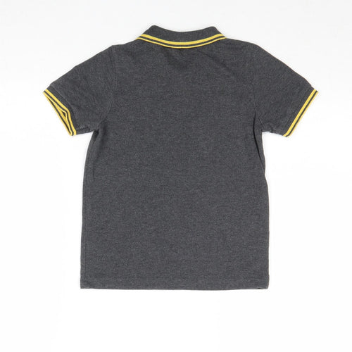 Admiral Boys Grey Cotton Basic Polo Size 6 Years Collared Button