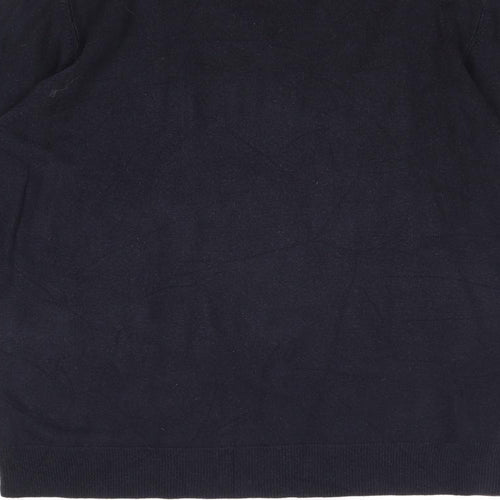 Marks and Spencer Mens Blue V-Neck Acrylic Pullover Jumper Size M Long Sleeve