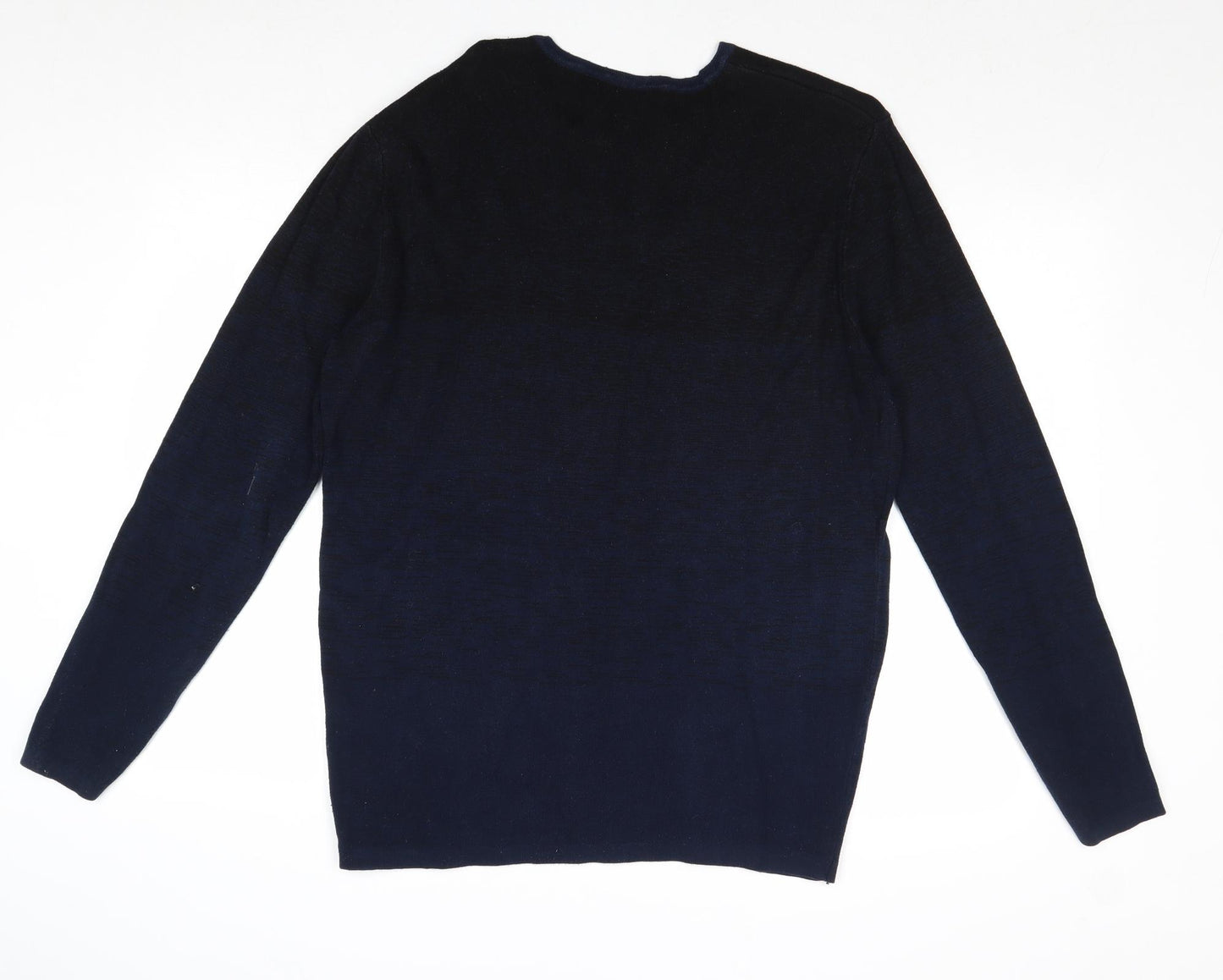 Very Mens Blue Round Neck Cotton Pullover Jumper Size L Long Sleeve