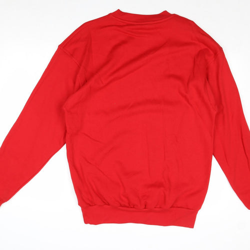 Far Ridge Mens Red Cotton Pullover Sweatshirt Size L