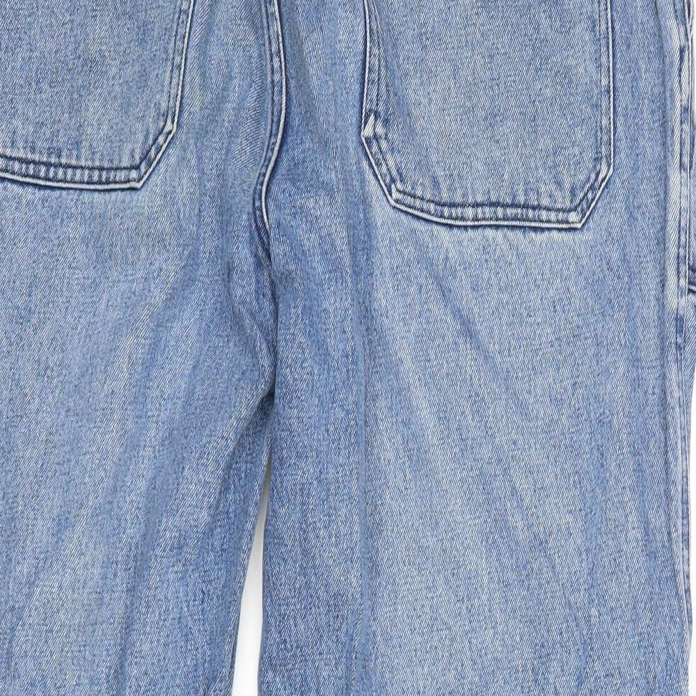 Chums Womens Blue Cotton Straight Jeans Size 36 in Regular Zip