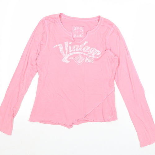 NEXT Girls Pink 100% Cotton Basic T-Shirt Size 12 Years Round Neck Pullover