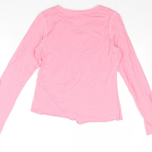 NEXT Girls Pink 100% Cotton Basic T-Shirt Size 12 Years Round Neck Pullover