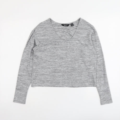 New Look Girls Grey Polyester Basic T-Shirt Size 12-13 Years Round Neck Pullover