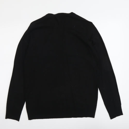 River Island Mens Black Round Neck Acrylic Pullover Jumper Size M Long Sleeve