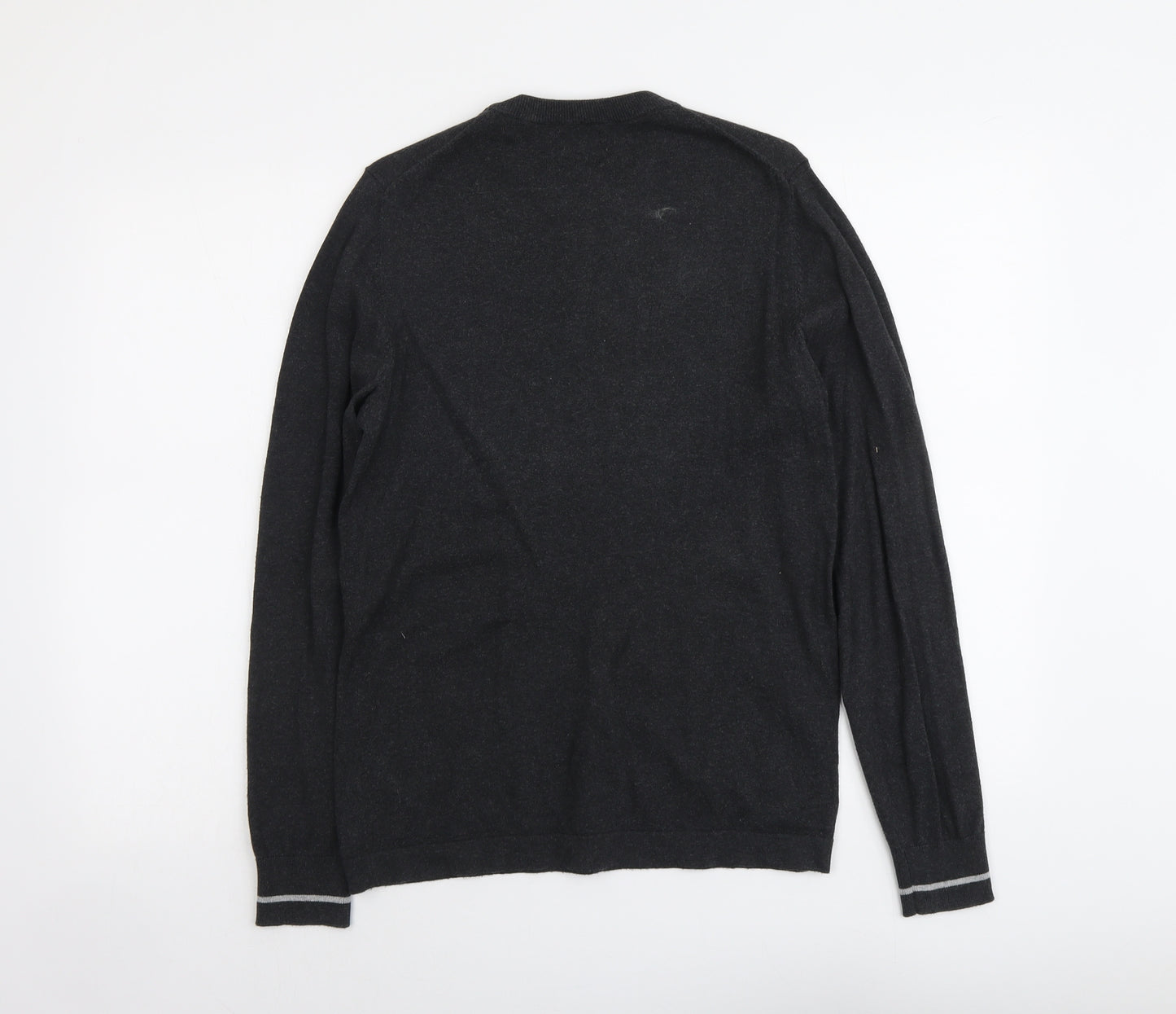Burton Mens Grey Round Neck Cotton Pullover Jumper Size S Long Sleeve
