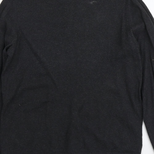 Burton Mens Grey Round Neck Cotton Pullover Jumper Size S Long Sleeve