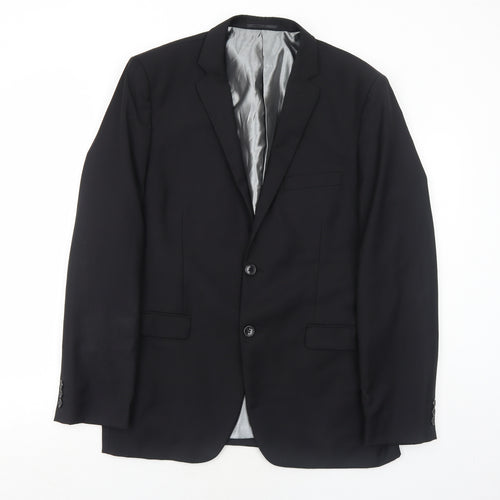 Goodsouls Mens Black Polyester Jacket Suit Jacket Size 40 Regular