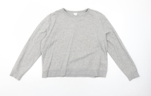 H&M Womens Grey Cotton Pullover Sweatshirt Size L Pullover