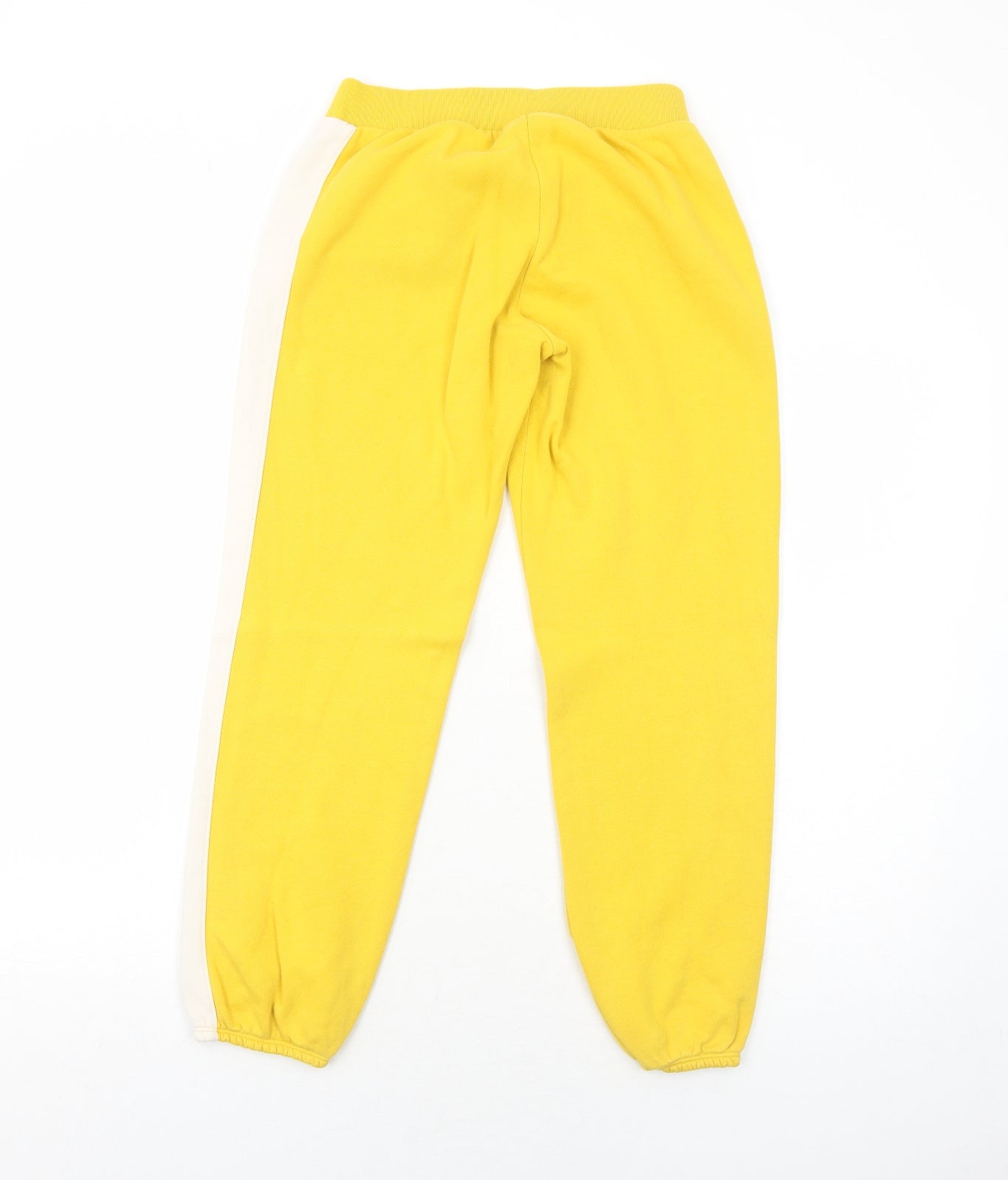 Gap Girls Yellow Striped Cotton Jogger Trousers Size 12 Years Regular Drawstring
