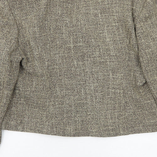 Lakeland Womens Brown Geometric Jacket Blazer Size 12 Button