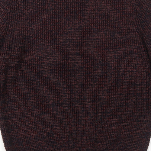 New Look Mens Red Round Neck Acrylic Pullover Jumper Size M Long Sleeve