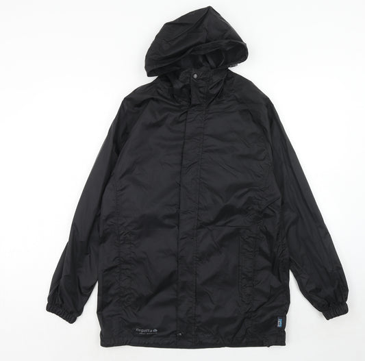 Regatta Mens Black Rain Coat Coat Size XS Zip