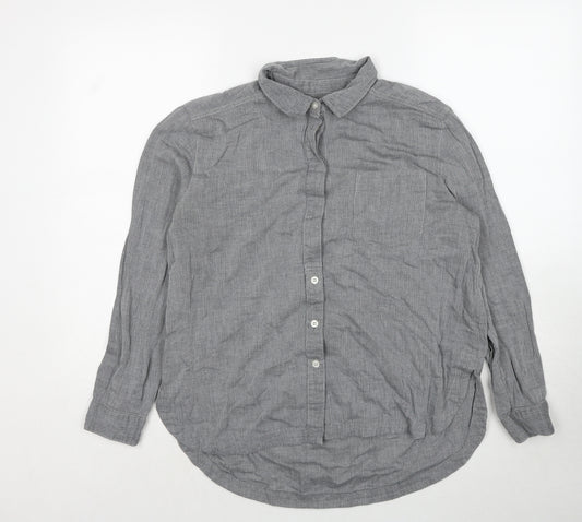 BDG Mens Grey Cotton Button-Up Size M Collared Button