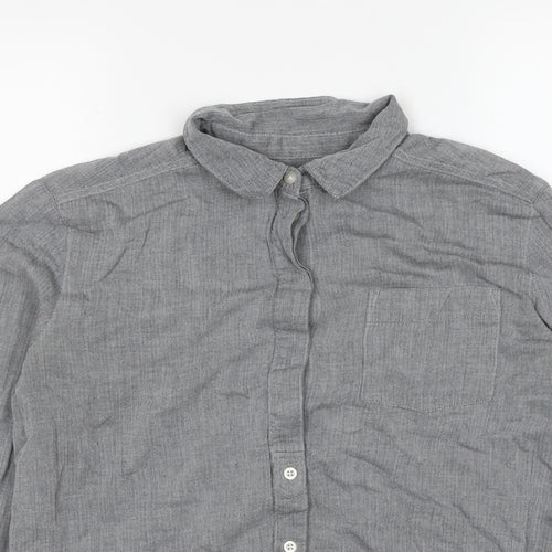BDG Mens Grey Cotton Button-Up Size M Collared Button