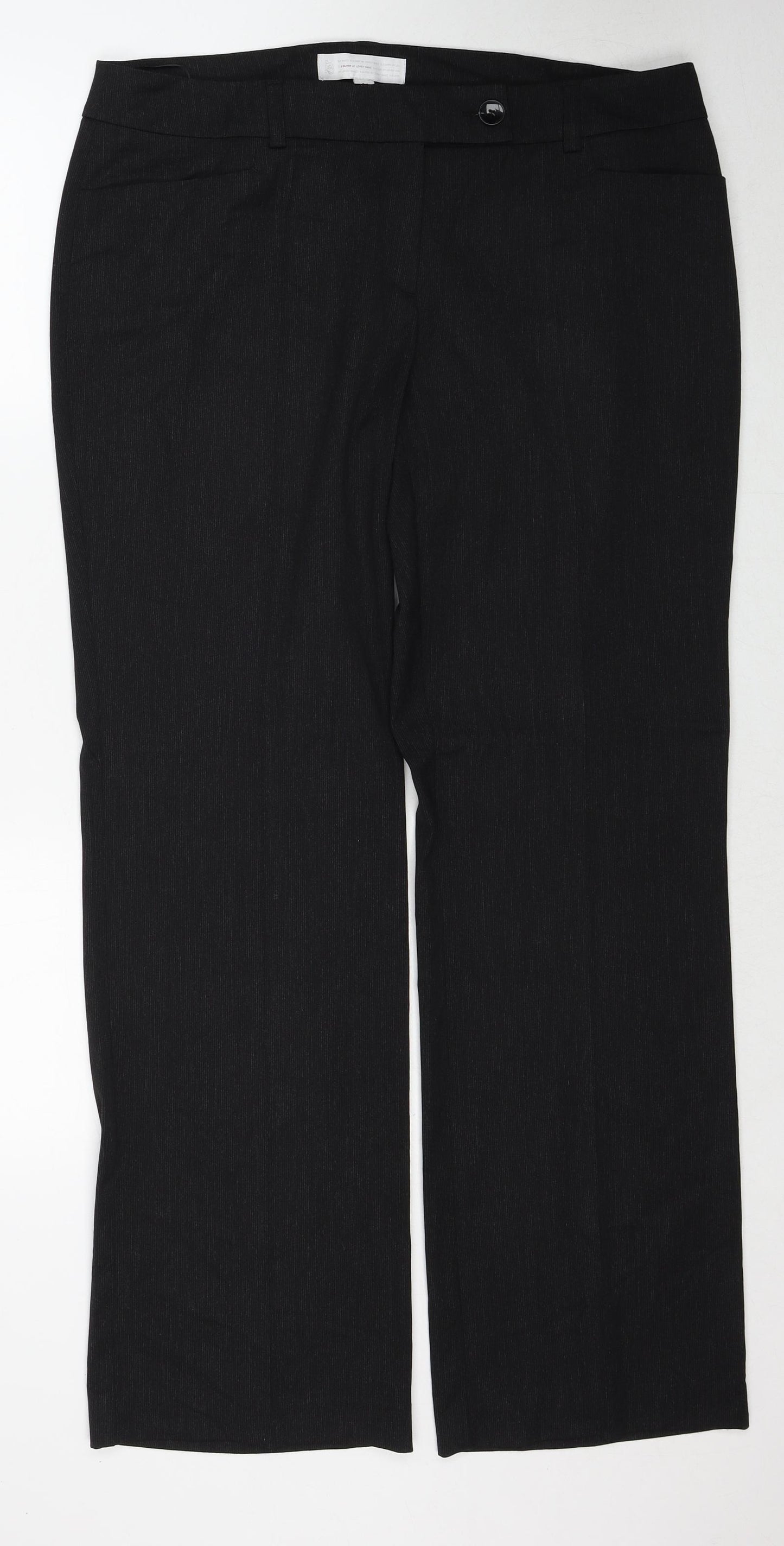 s.Oliver Womens Black Polyester Dress Pants Trousers Size 18 Regular Zip
