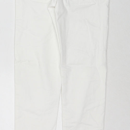 ORSAY Womens White Cotton Straight Jeans Size 6 Regular Zip