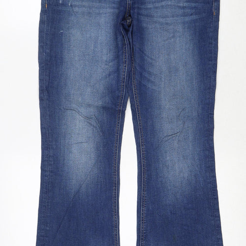 s.Oliver Womens Blue Cotton Bootcut Jeans Size 30 in L30 in Slim Zip
