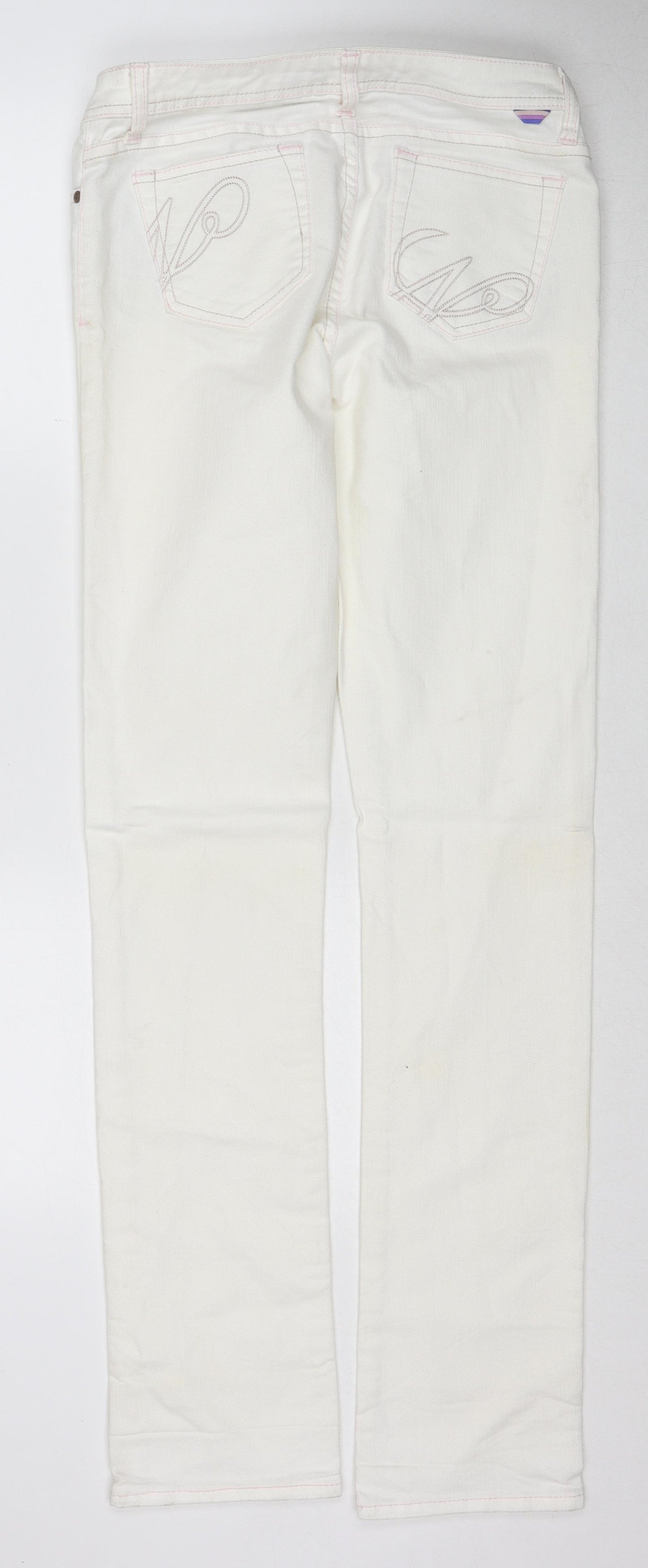 Nougat Womens Ivory Cotton Straight Jeans Size 27 in Regular Zip