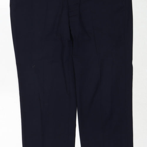 Marks and Spencer Mens Blue Polyester Dress Pants Trousers Size 32 in L29 in Regular Zip