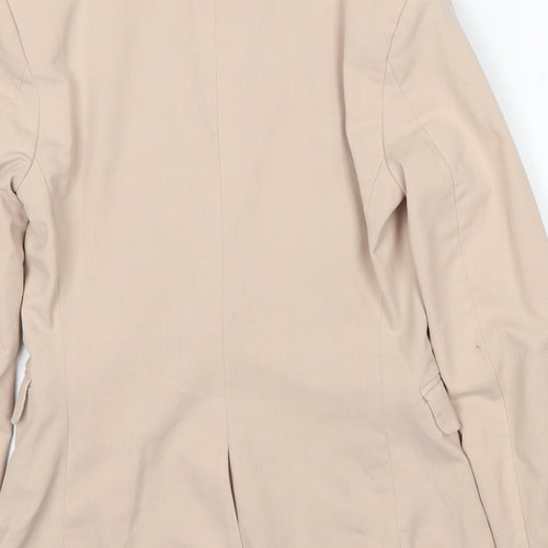 H&M Womens Beige Polyester Jacket Suit Jacket Size 4