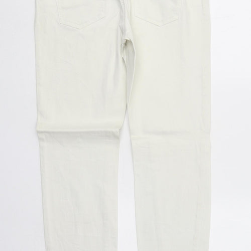 Promod Womens Ivory Cotton Straight Jeans Size 32 in L30 in Regular Zip