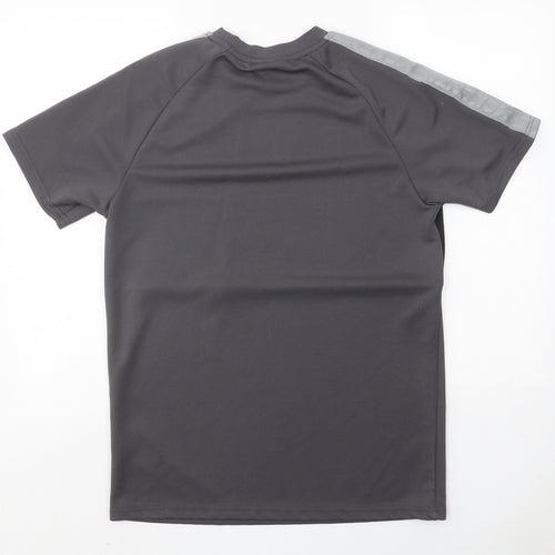 McKenzie Mens Grey Colourblock Polyester T-Shirt Size S Round Neck