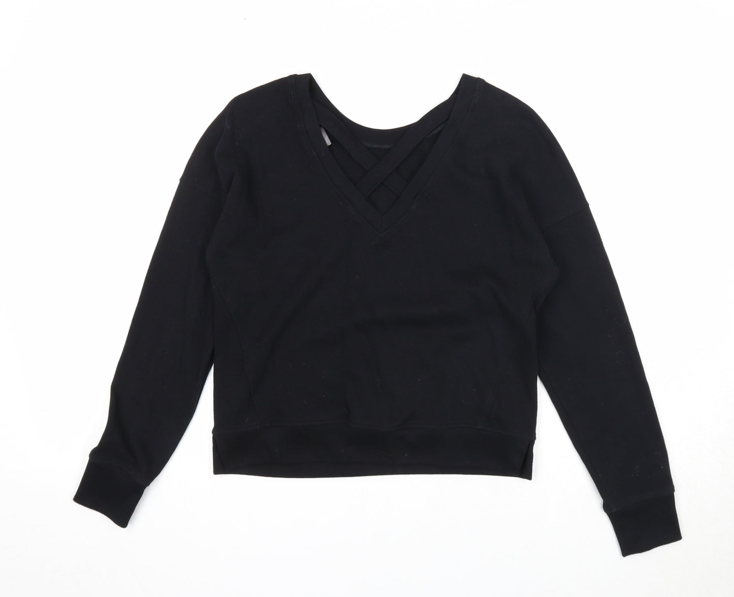 Old navy active Womens Black Cotton Pullover Sweatshirt Size 10 Pullover - Shine Bright Size 10-12