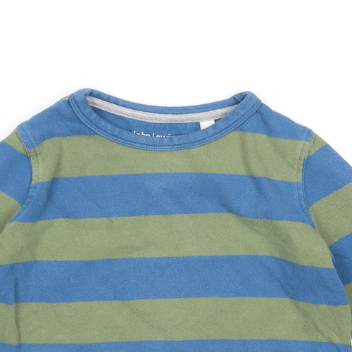 John Lewis Boys Blue Striped Cotton Basic Casual Size 2 Years Round Neck Pullover