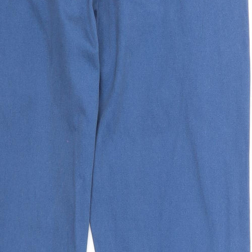 New Look Mens Blue Cotton Chino Trousers Size 32 in L32 in Slim Zip