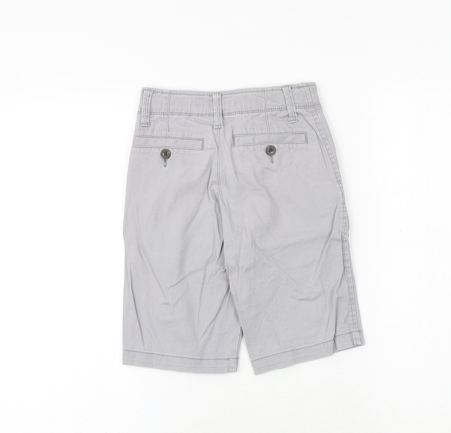 AriZona Boys Grey 100% Cotton Chino Shorts Size 8 Years Regular Zip