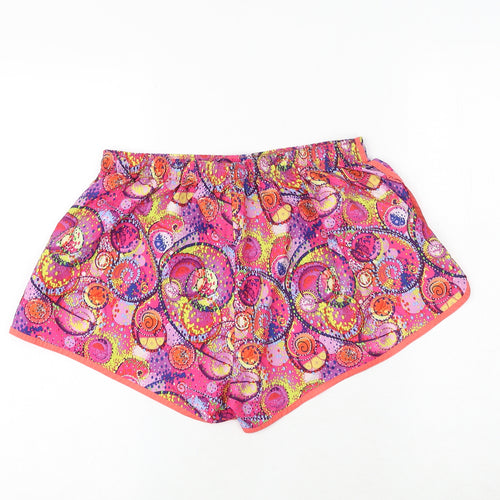 ellesse Womens Pink Geometric Polyester Sweat Shorts Size 12 Regular Pull On