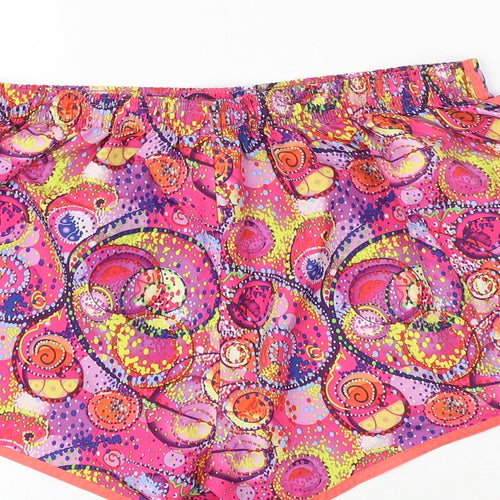 ellesse Womens Pink Geometric Polyester Sweat Shorts Size 12 Regular Pull On