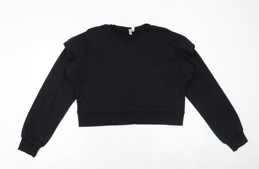 ASOS Womens Black Cotton Pullover Sweatshirt Size 10 Pullover