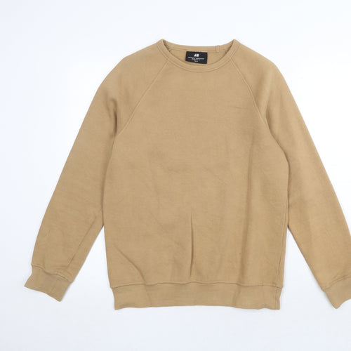 H&M Mens Beige Cotton Pullover Sweatshirt Size XS