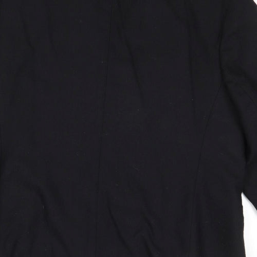 St Michael Womens Black Wool Jacket Suit Jacket Size 14