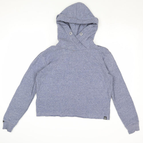 Superdry Womens Blue Polyester Pullover Hoodie Size L Pullover