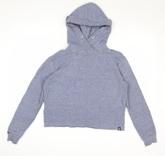 Superdry Womens Blue Polyester Pullover Hoodie Size L Pullover