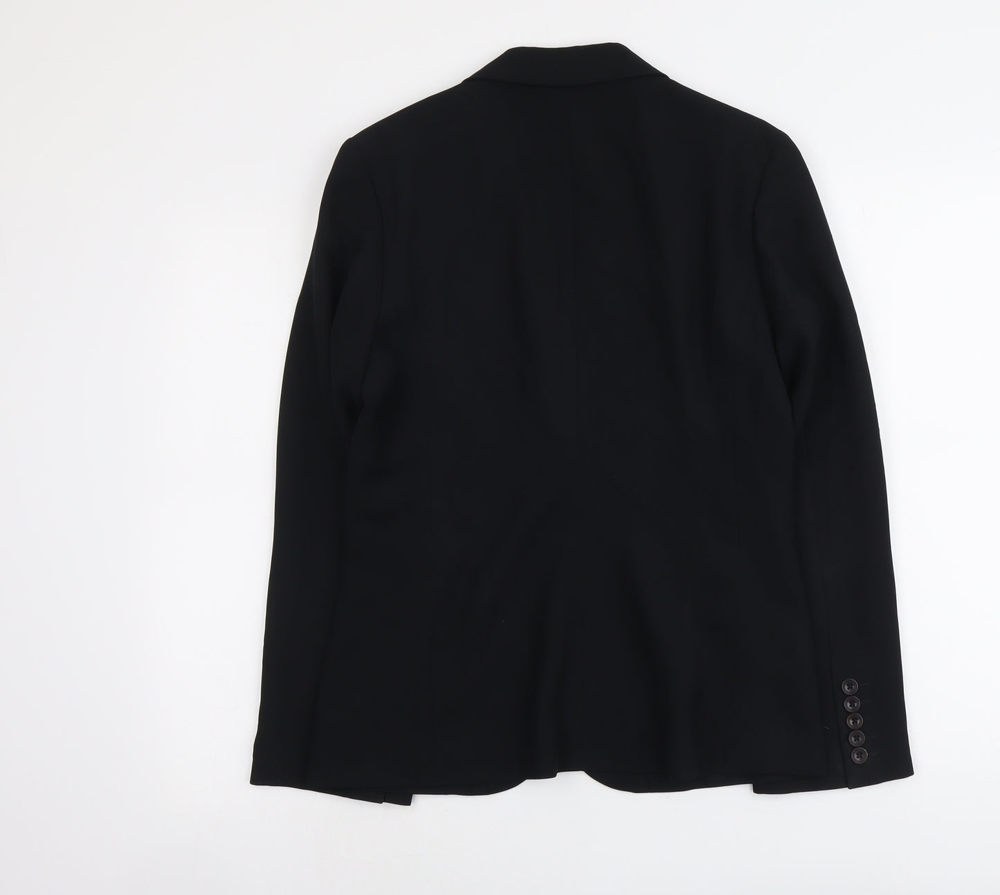 Essentials Womens Black Polyester Jacket Suit Jacket Size 10 - Five-Button Jacket Sleeve