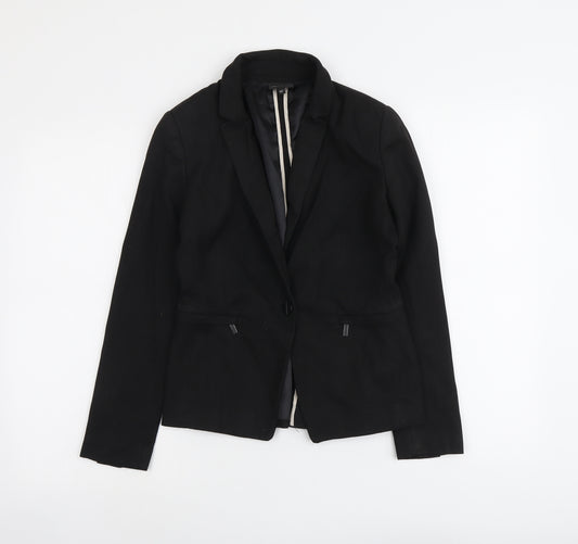 NEXT Womens Black Polyester Jacket Blazer Size 6