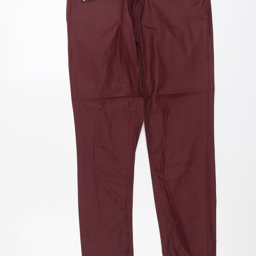 ORSAY Womens Red Cotton Trousers Size 6 L30 in Regular Button