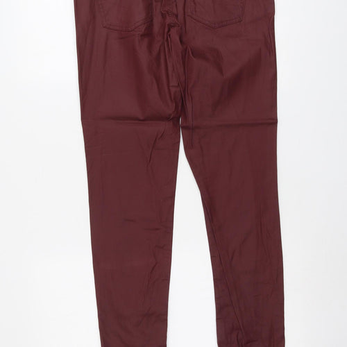 ORSAY Womens Red Cotton Trousers Size 6 L30 in Regular Button