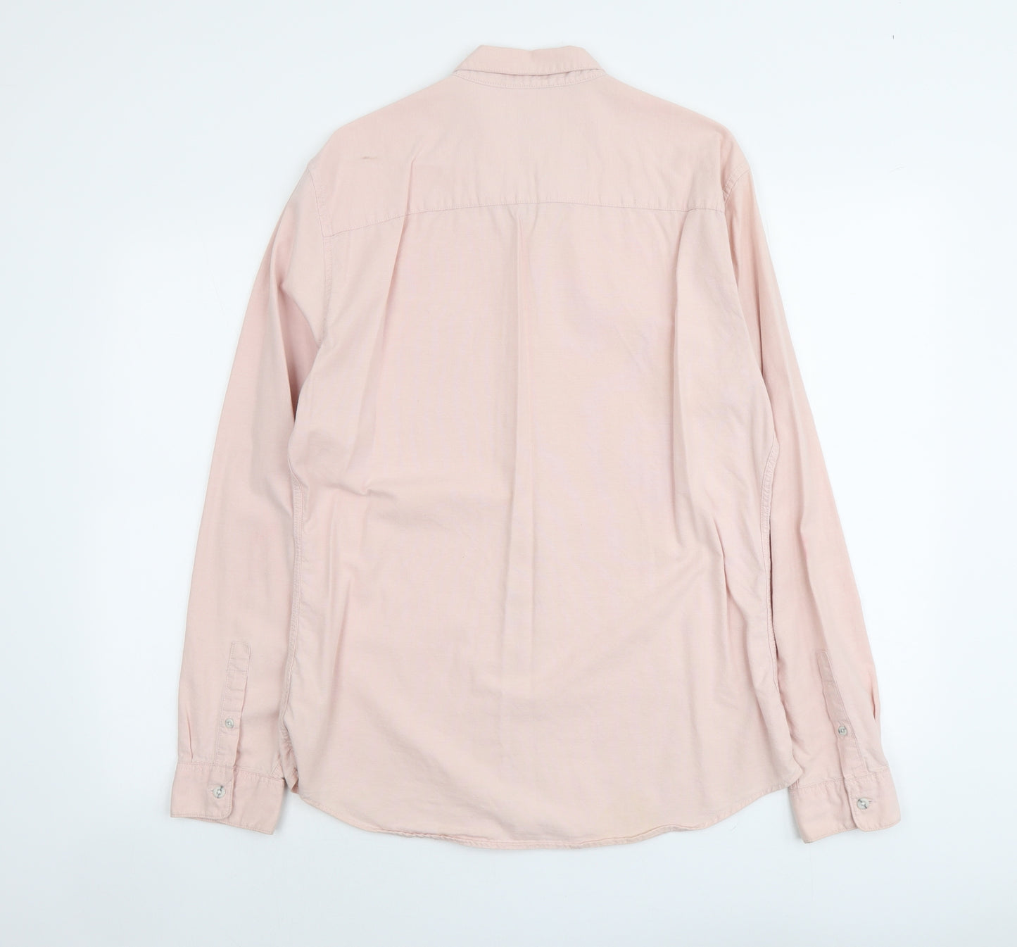 Topman Mens Pink Cotton Button-Up Size XL Collared Button