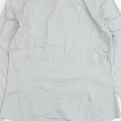 ASOS Mens Grey Cotton Button-Up Size M Collared Button