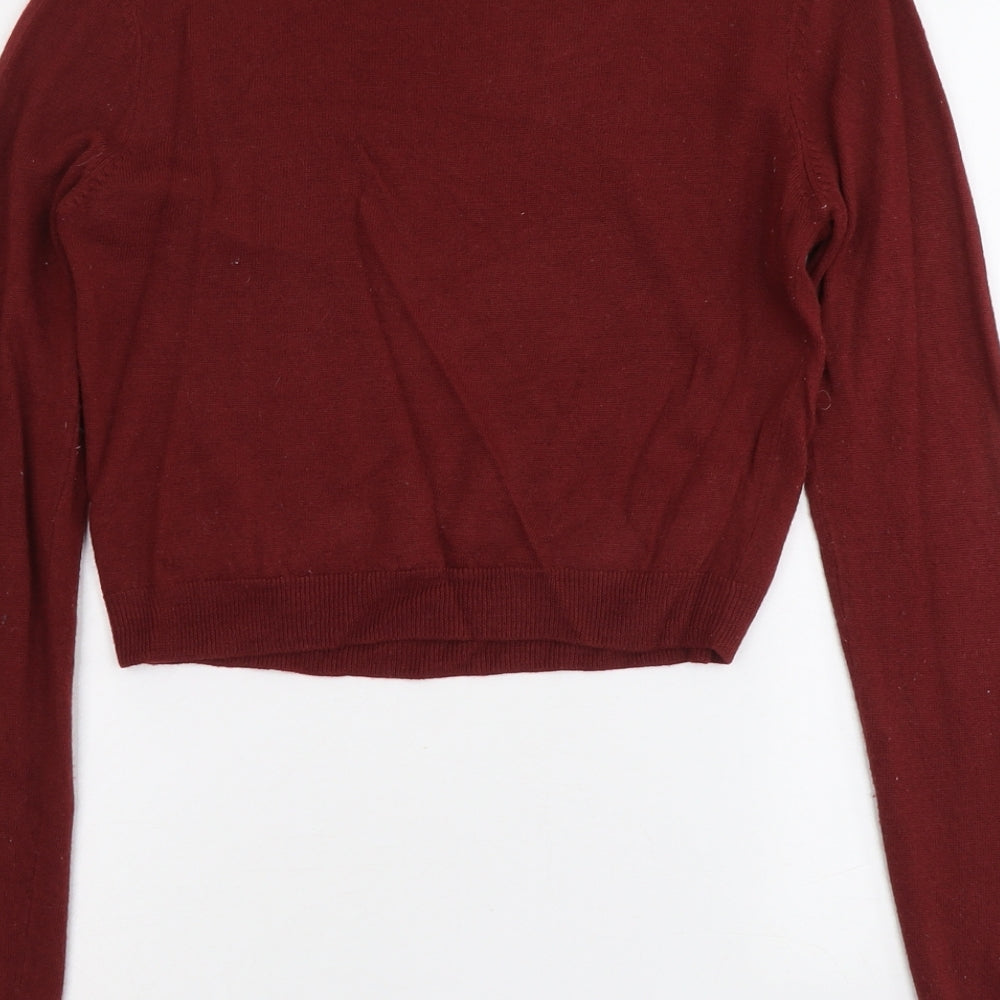 Terranova Womens Red Scoop Neck Acrylic Pullover Jumper Size L